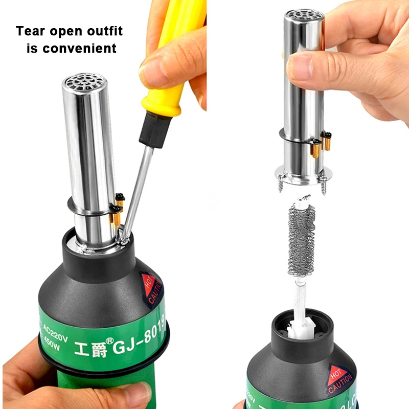 450-700W Hot Air Gun Rework Soldering Kit Adjustable Temperature for PGA/BGA/SMT Shrink Wrap Degumming DIY Renovation