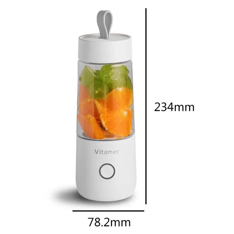 350ml Mini Portable Electric Fruit Juicer USB Rechargeable Smoothie Maker Blender Machine Sports Bottle Juicing Cup Dropshipping