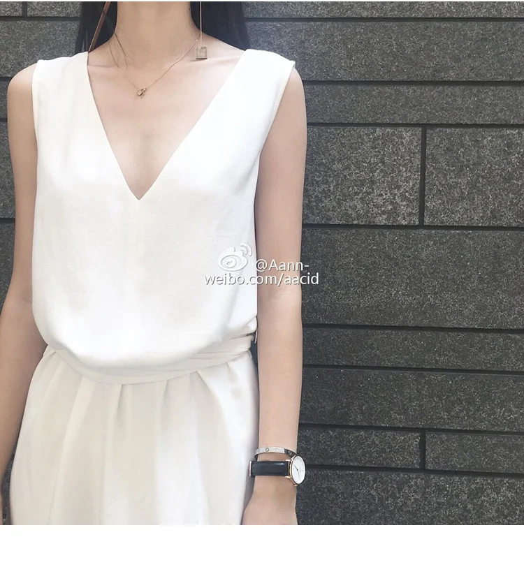 Korea clothing 2021 Ivory White v-Neck Dresses Backless Dress Sexy Summer Sleeveless Vest maxidress