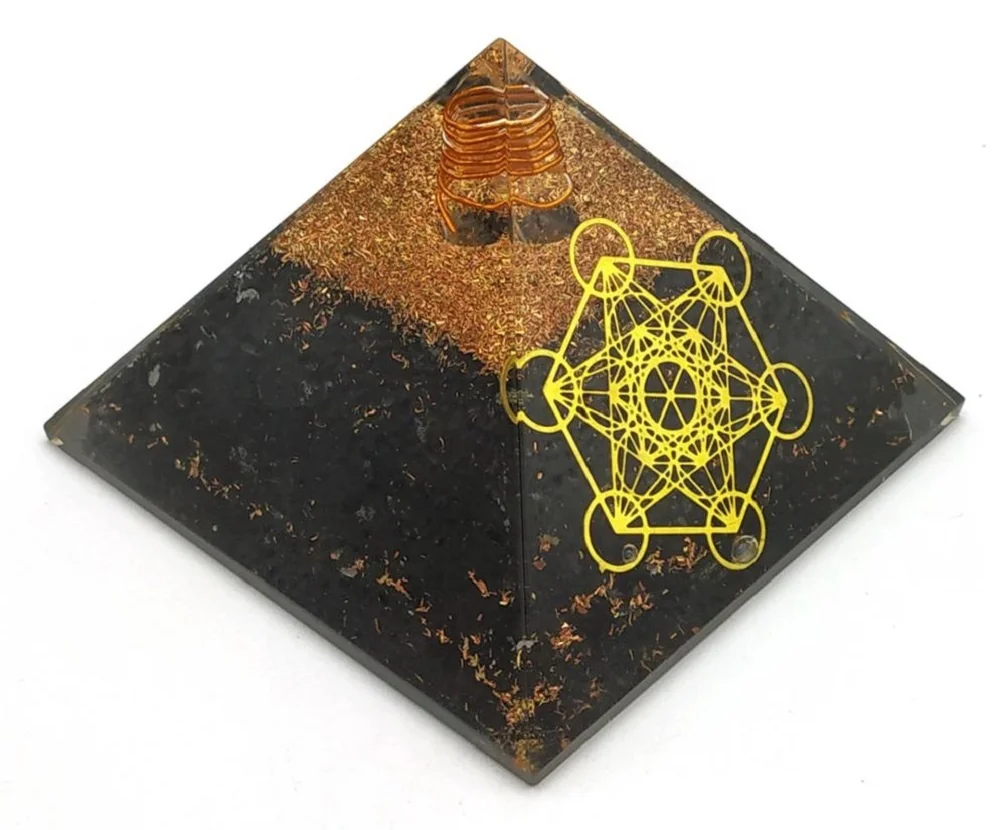 wholesale natural shungite gemstone healing orgone pyramid with protection shungite orgonite gemstone pyramid orgone pyramid