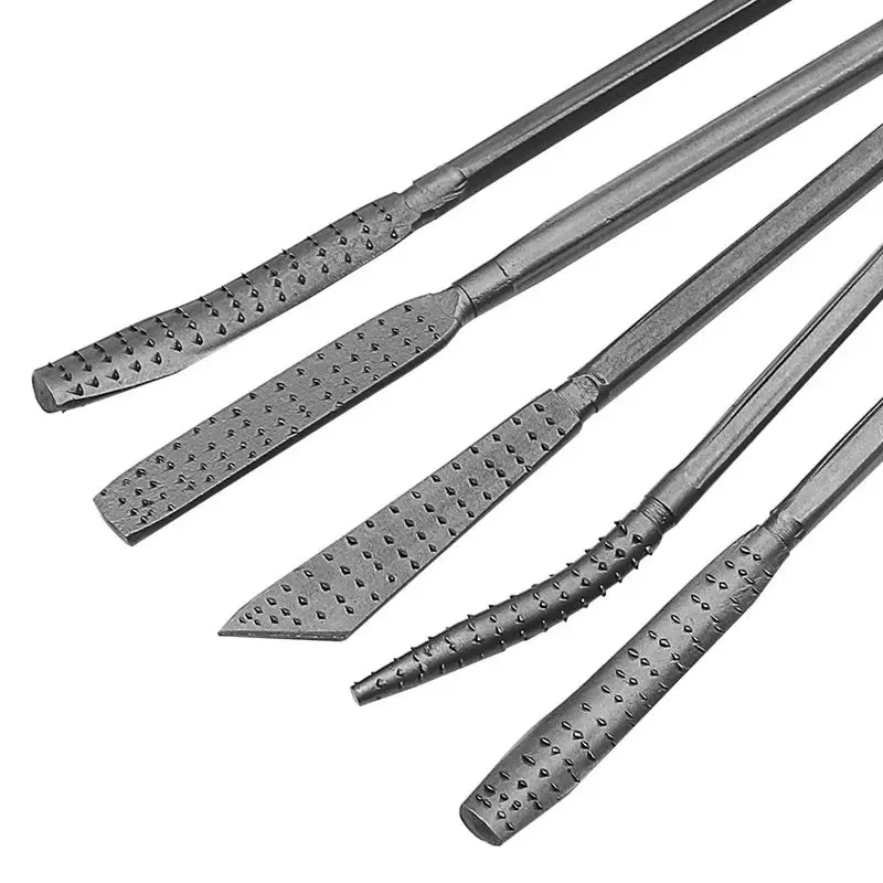 8pcs Double-Ended Wood Rasping File Set Coarse Sharpening Hand Tools for Woodworking and Carving Double-Ended Riffler Tool