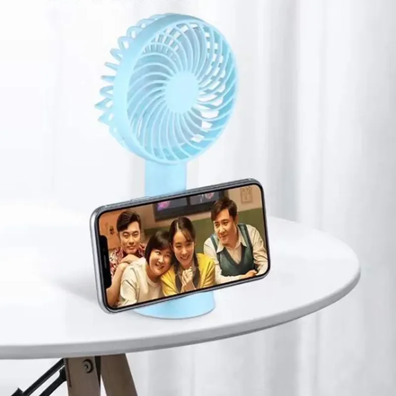 Summer Cooling Mini Fan USB Rechargeable Portable Handheld Fan With Base