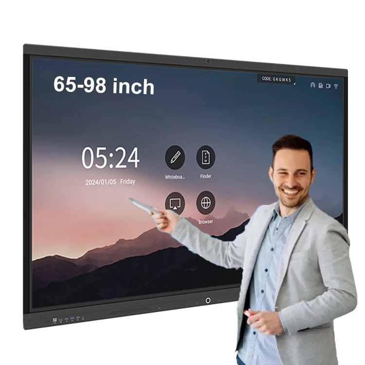 OEM ODM 75 inch lcd panel electronic interactive whiteboard Display wholesale for professional meetings education with stand