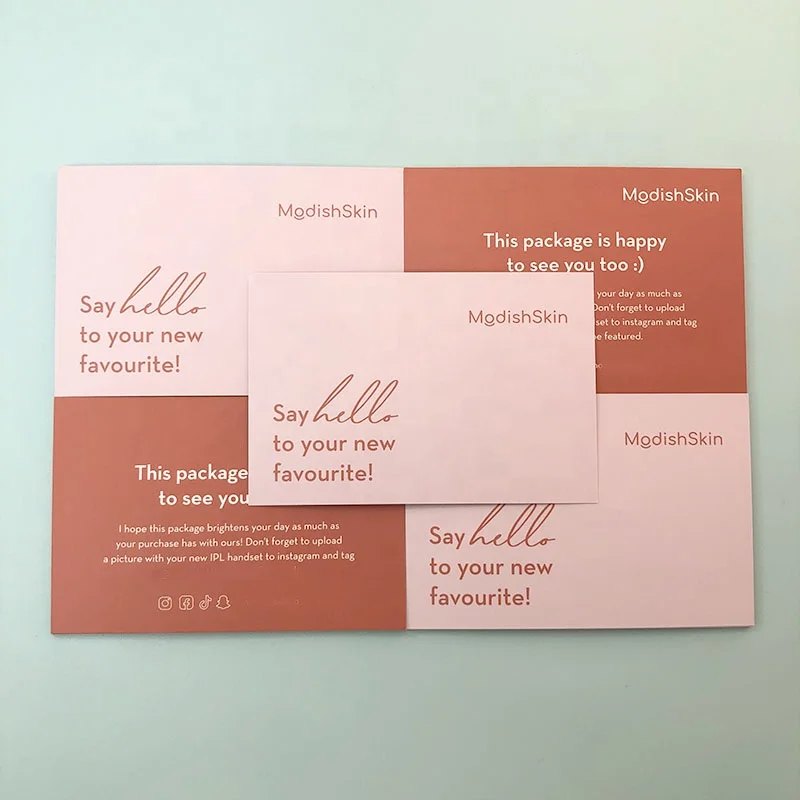 Custom cotton paper postcard design wedding message embossed printing thank you cards for small business