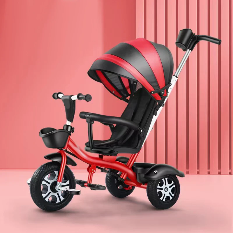 New Infant Tricycle Folding Rotating Baby Stroller 3 Three Wheel Bicycle Kids Bike Stroller Toddler Baby Trolley