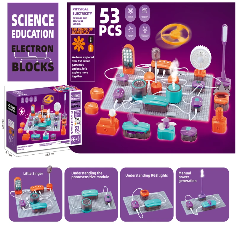 2024 Kids Educational Physics Diy Snapping Electronic Circuit Toy Children Stem Science Exploration Experiment Kits Toys