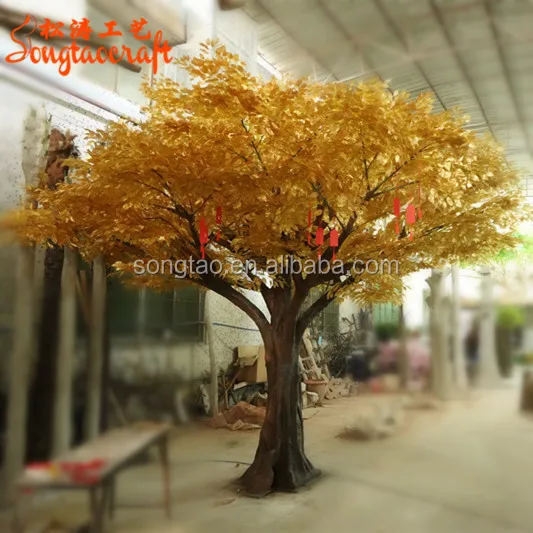 Large Outdoor Artificial Golden Tree Fake Decorative Wedding Wishing Landscape Trees and