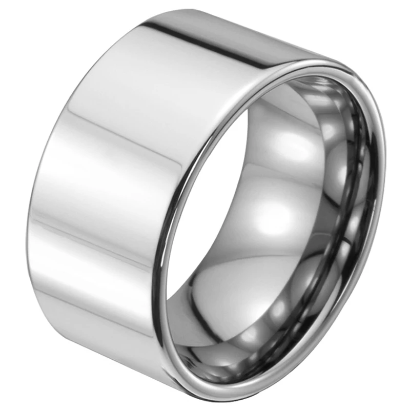 CHENG JEWELERS WHOLESALES high polished 14mm business mens tungsten skull rings with flat
