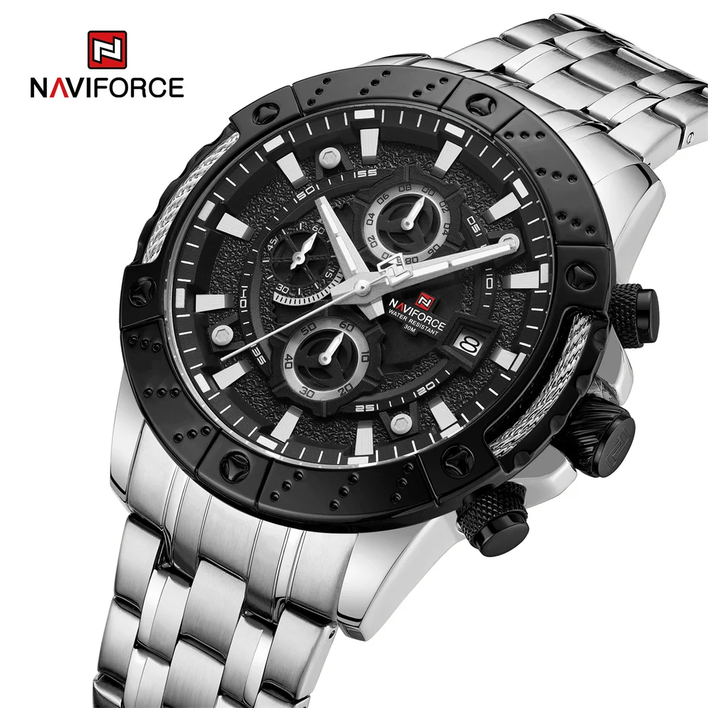 NAVIFORCE 9227 SWS Big Dial Luxury Quartz Watch For Men Business Wrist Watch Small Three Needle Luminous Hands Sport Waterproof