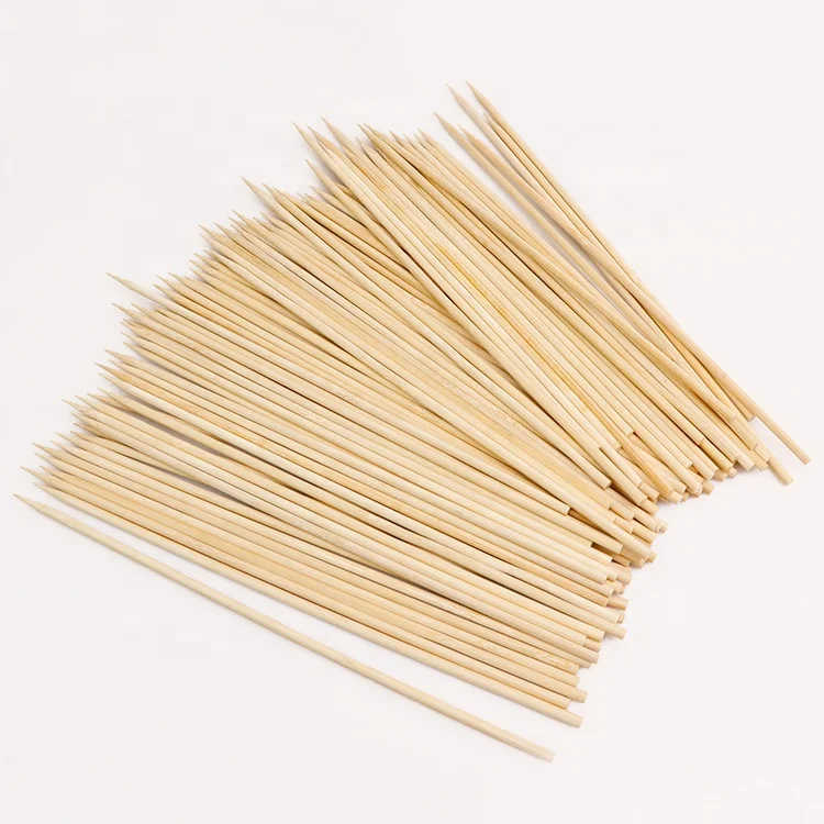 Heat Resistant disposable bbq skewer round sticks Round Kebab Bbq Bamboo Sticks