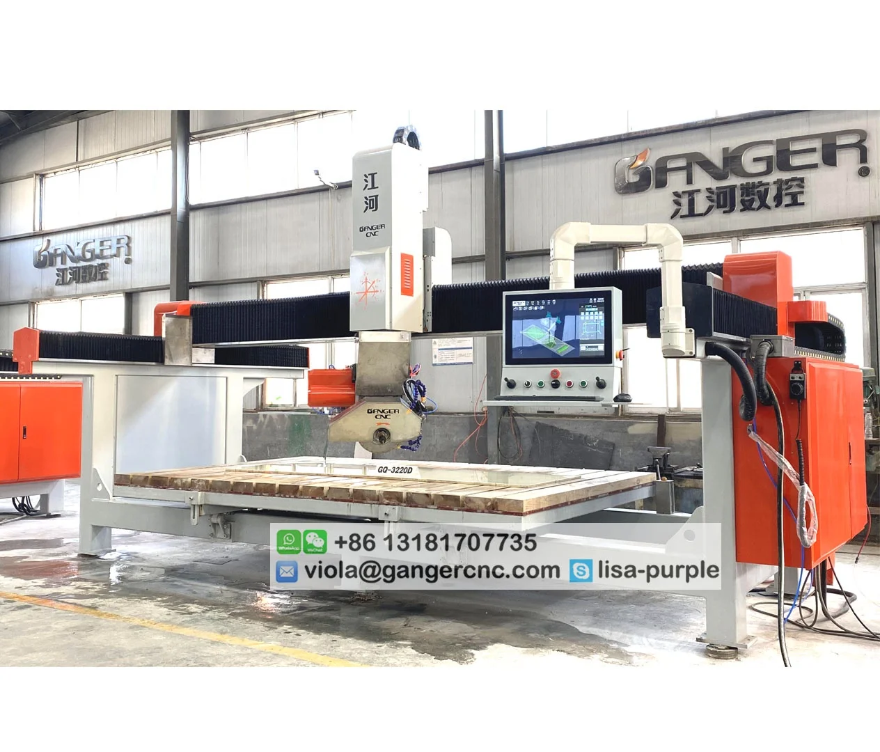  5 оси automaic cnc пила для резки камня Полировка фрезерные станки мостового типа GQ-3220D настольная раковина с ЧПУ плитки резак