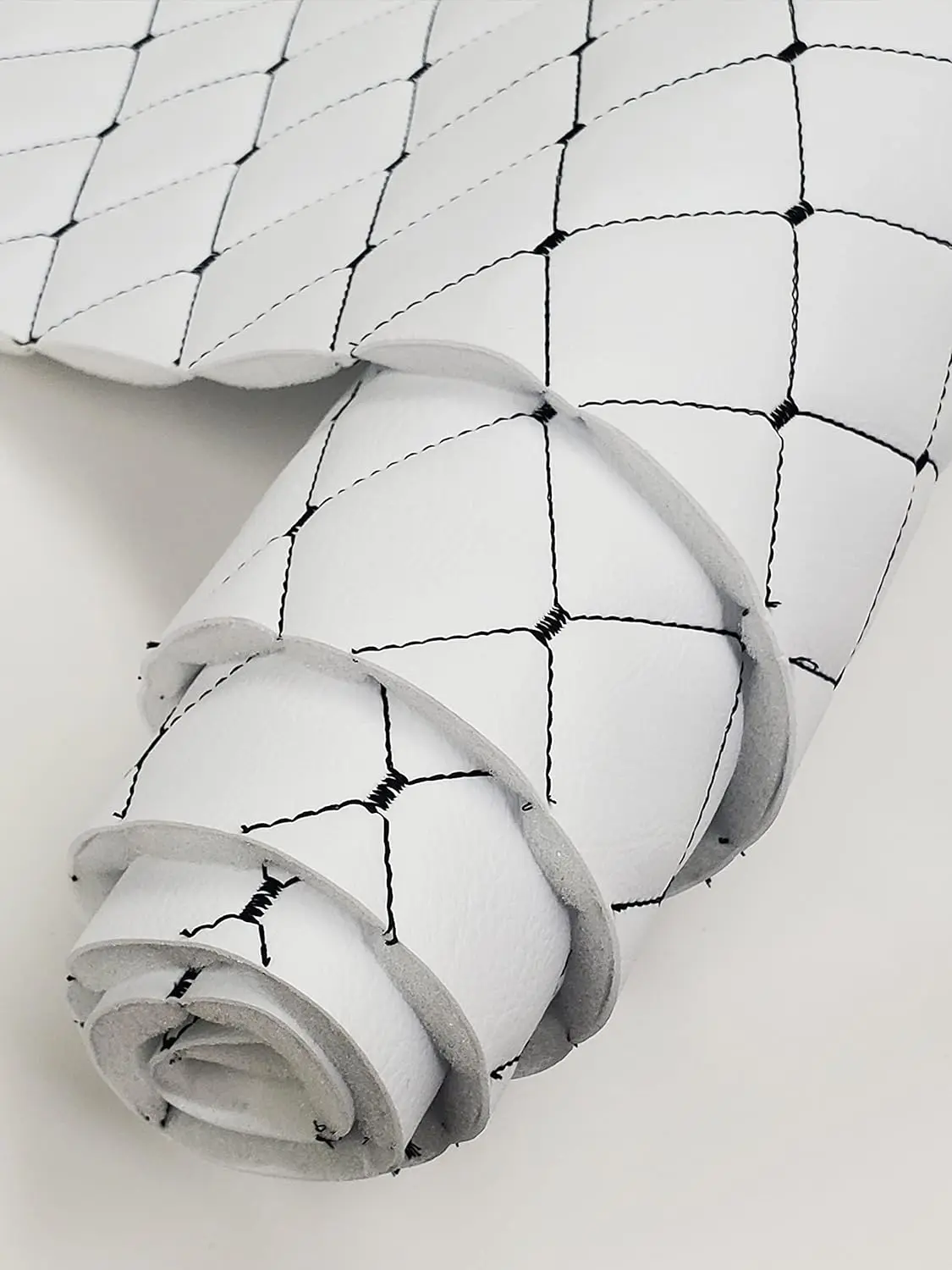 Vinyl Quilted Foam Fabric with Foam Backing Upholstery, Car Seat Material Foam Backed Vinyl Rolls