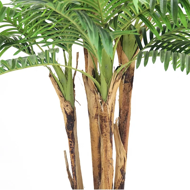 Хорошее качество партия 4 ствола искусственная Пальма areca с кастрюлей