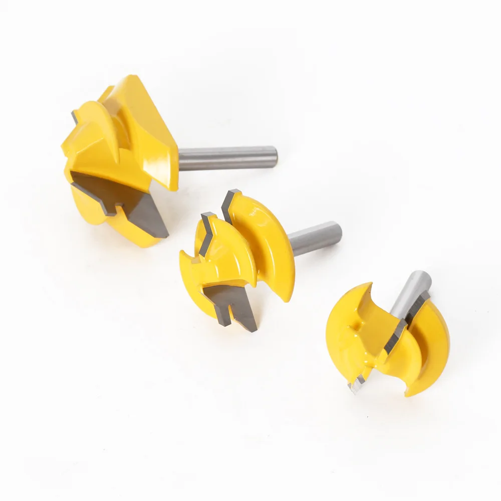 1/4' 6mm 8mmShank Router Bit Milling Cutter Frame Groove Tenon Woodworking Engraving Wood Milling Set Lock miter milling cutter