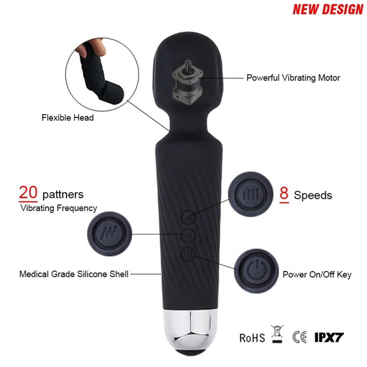 
7008 Rechargeable Handy Handheld Personal Relax Body Wand Massager 