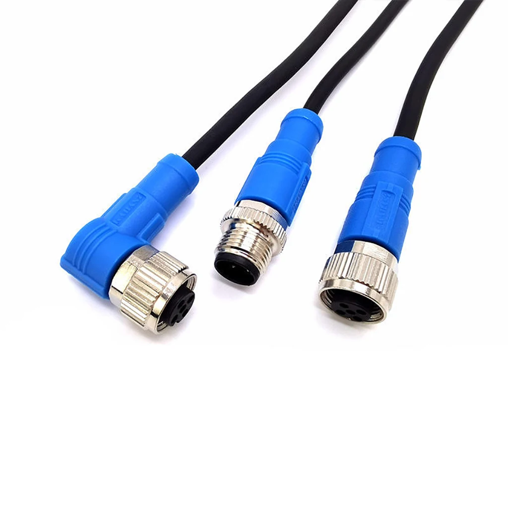1M Straight Industrial Female to Male Custom M12 Waterproof Cables