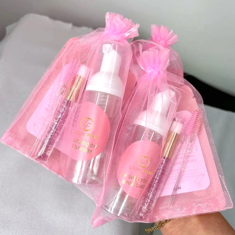 Private Label Gentle Aftercare Foaming Lash Cleanser Kit And bulk eyelashes Cleanser Set