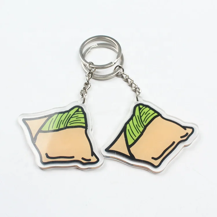 High Quality Printing Custom Clear Logo Laser Cut Keychains With Acrylic