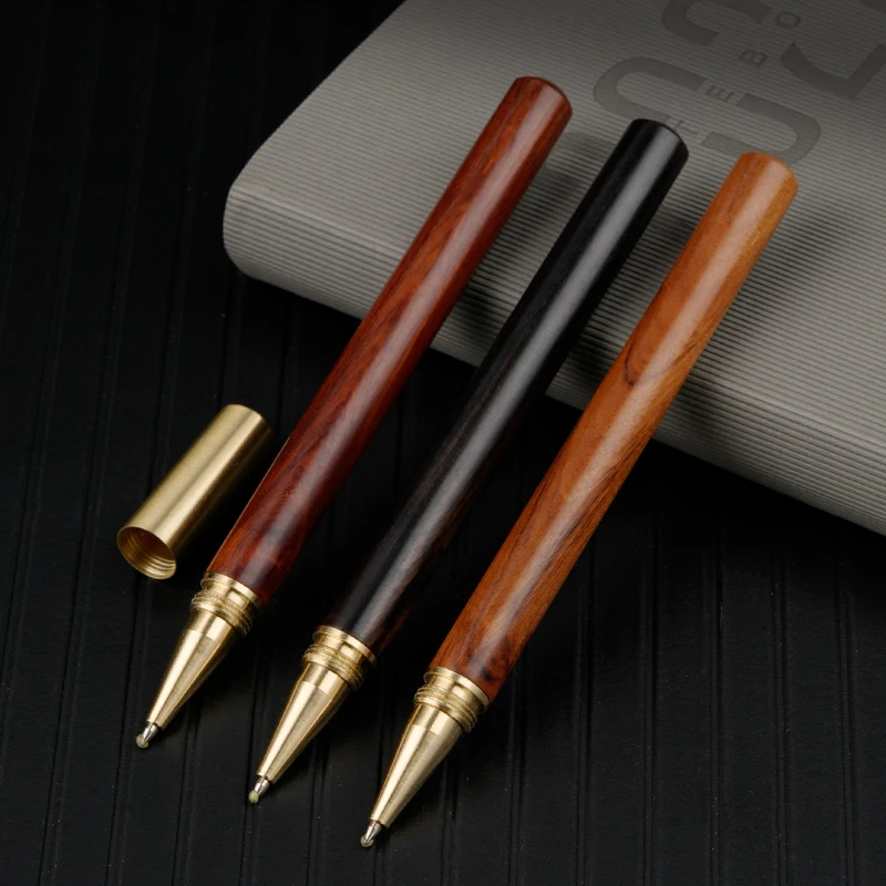 2024 New Launched Cheap Bulk Wooden Rollerball Pen Custom Logo Rosewood Signature Pen Luxury Brass and Solid Wood Pens