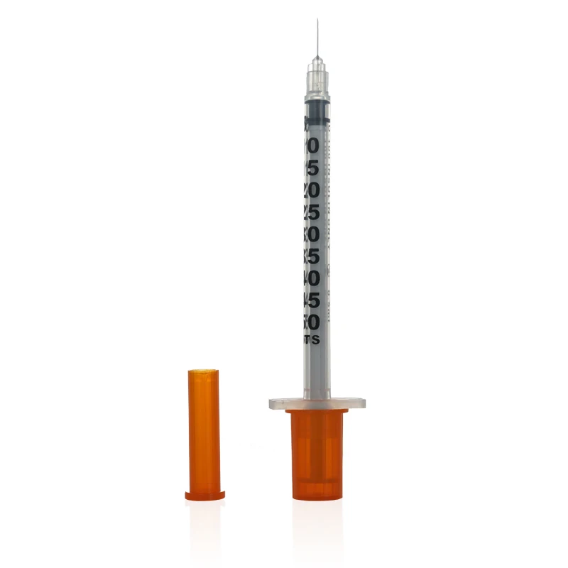 ZS Or Customized Medical Disposable Insulin Syringe 1ml 0.5ml Diabetic Insulin Syringe With Fixed Needle