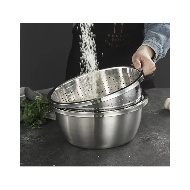 2022 Hot Selling Kitchenware Ideas Multifunctional Dishwashing Basin Fruit and Vegetable Washing Basket and Salad Bowl