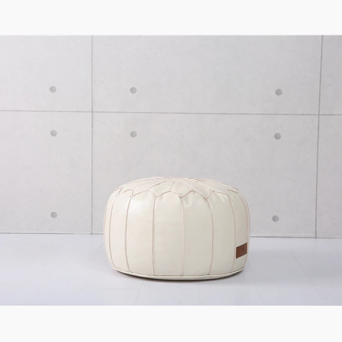 Factory Directly OEM Leather Fabric Bean Bag Moroccan Pouf