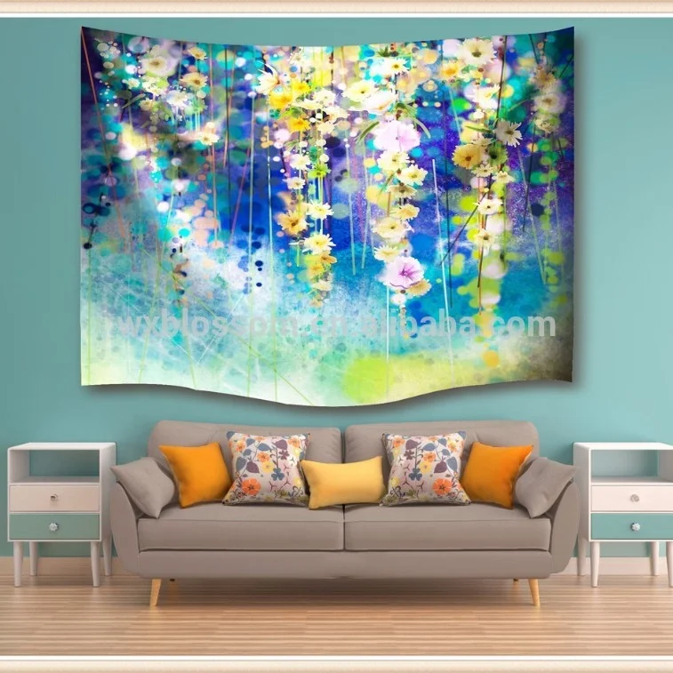 Unique Design digital printing polyester chinese tapestry wall hangings