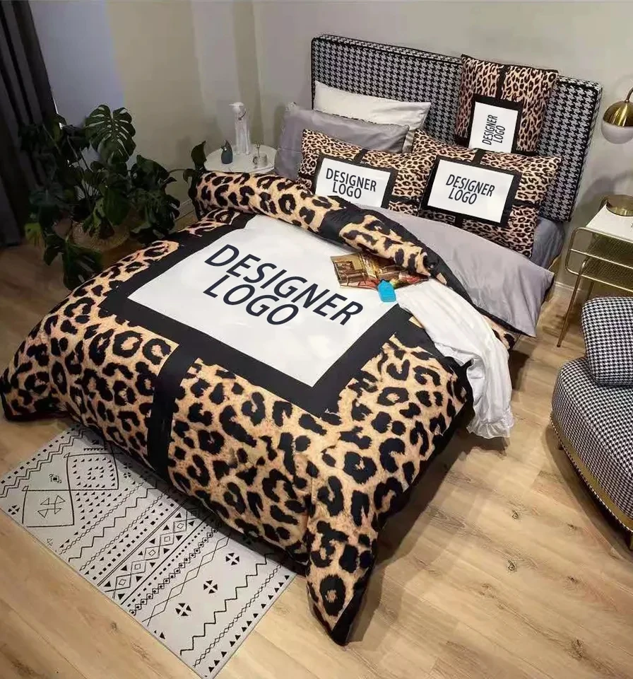 Wholesale 4 Pieces Luxury Comforter All Size Eco-friendly Polyester Fabric 3d Designers Bed Sheet  Cover Bedding Set