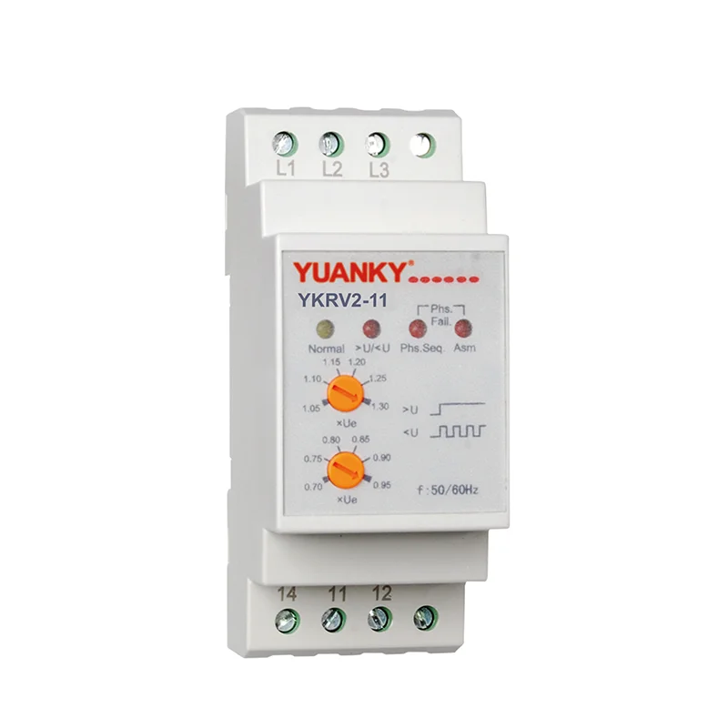 YKRV2-08 50/60HZ AC415V Over Voltage and Under Voltage Adjustable Monitoring Voltage Relay
