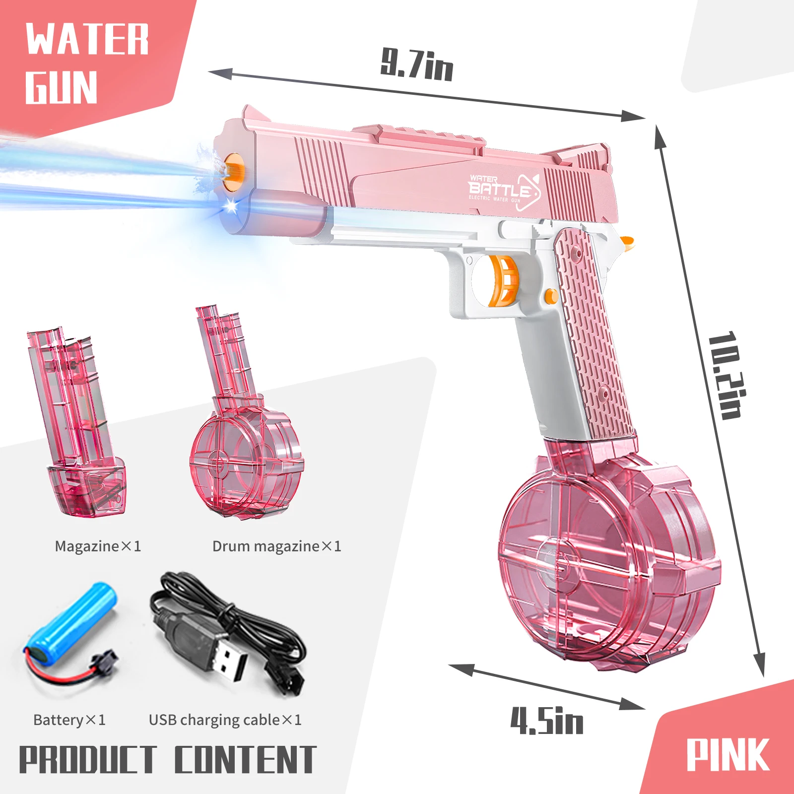 Electric Water Gun Toy 32ft Automatic Water Guns for Adults Squirt Guns for Kids
