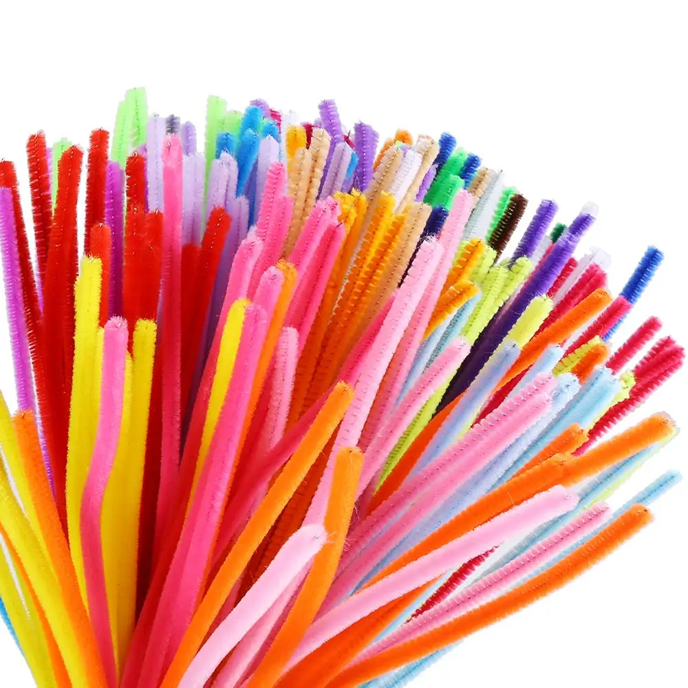 Assorted 24 Colors 100pcs Chenille Stems Pipe Cleaners Fuzzy Sticks 6 mm x 30cm for DIY Art Crafts Decorations  Supplies