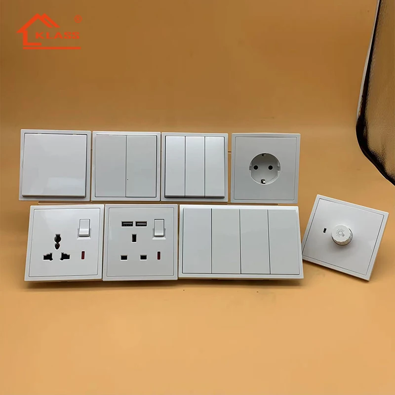 Electrical supplies perfect  UK standard 1234 gang CB certificate wall switch white gold BS 13A double pole 220v Socket Switch