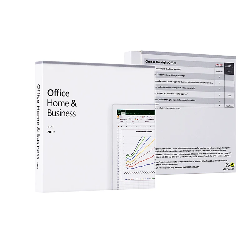 MS Office 2019 Home And Business CD  and sticker Key Card for PC office 2019 HB online binding activation