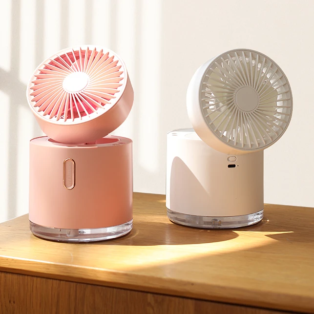 
USB Portable Rechargeable Mini Desktop Mist Water Spray Fan Folding Humidifier Fan With Night Light 