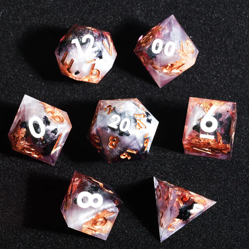 Mini Planet Resin Dice Sets D&D Polyhedral Dice For RPG Dungeons and Dragons Pathfinder Game Dice Custom D4 D6 D8 D10 D% D12 D20