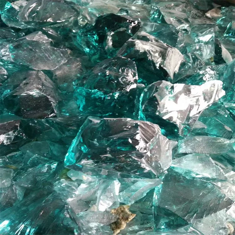 Multicolored Large Glass Rock  Decorative Glass Irregular Colored Block Glass For Garden Gabion Landscape Decoration