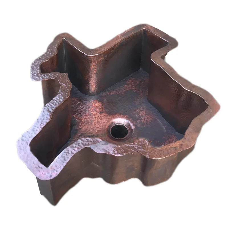 customized Texas shape undermount  copper bar sink top mounted sink wash basin kitchen sink