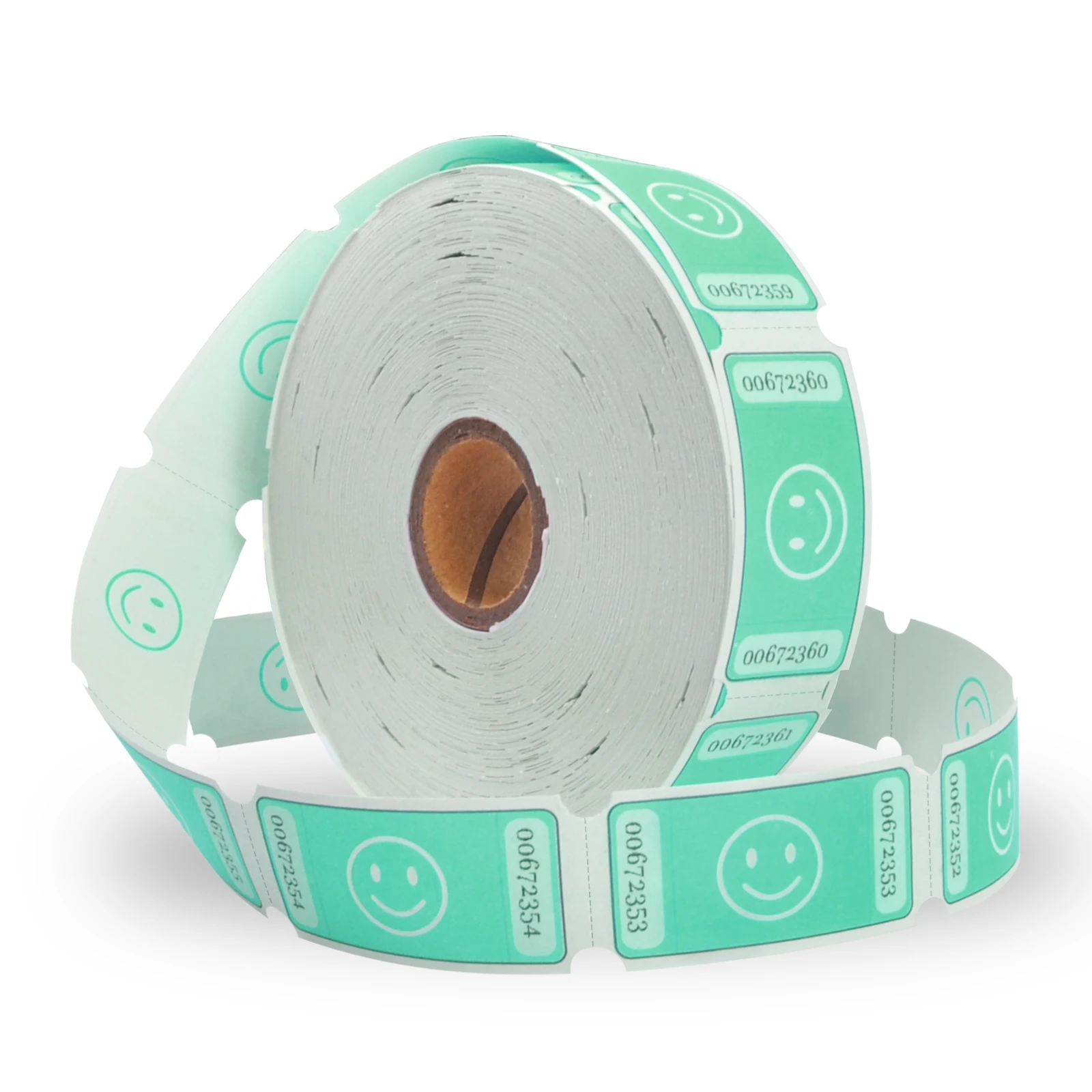 L LIKED Smile Raffle Tickets Roll,Each Tickets 1'x2', for Events, Entry, Class Reward 1000 Tickets/Single Rolls -Green