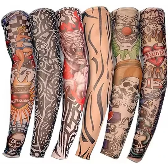 New customized cooling Arm Sleeves Sunscreen Sleeves for Motorcycle Riders Body Tattoo Cooling Sport Cycling sleeve