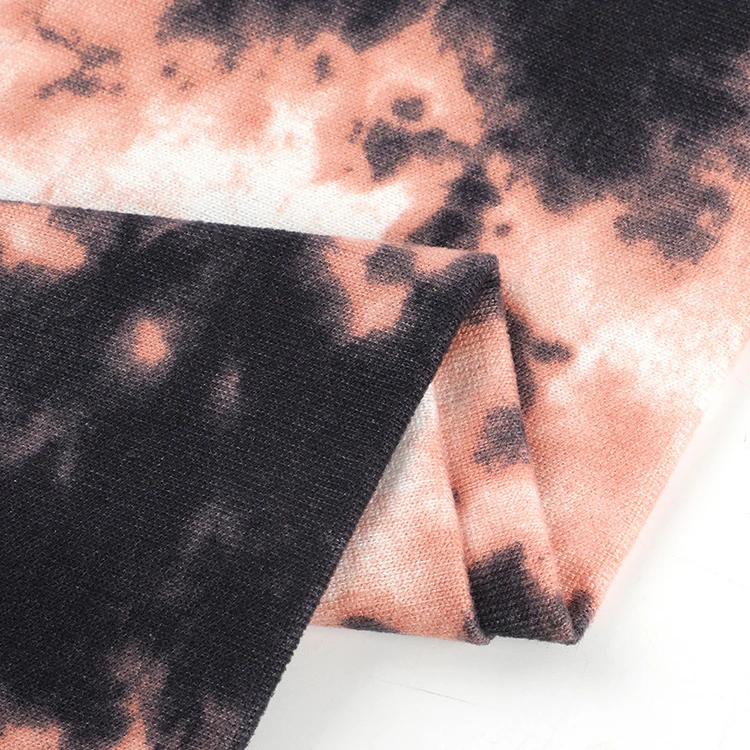 China supplier wrinkle resistant brush hacci knit polyester spandex blend fabric