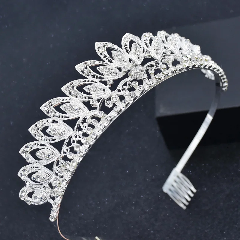 Party Wedding Bride Headdress and Corolla Female Classical Baroque Tire Crown King The Bride Hair Jewelry Hair Accessories Alloy