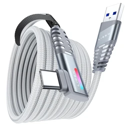 Fast Charging USB 3.0 to USB C Cable for Meta VR Headset and Gaming PC 3 IN 1 Stable Connection Soft Nylon Braided 16ft Cable