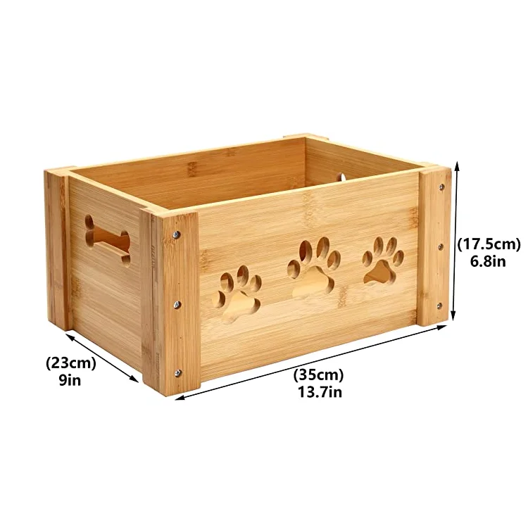 contracted design wooden dog toy box multi purpose  high quality finish wooden dog toy box pet food box