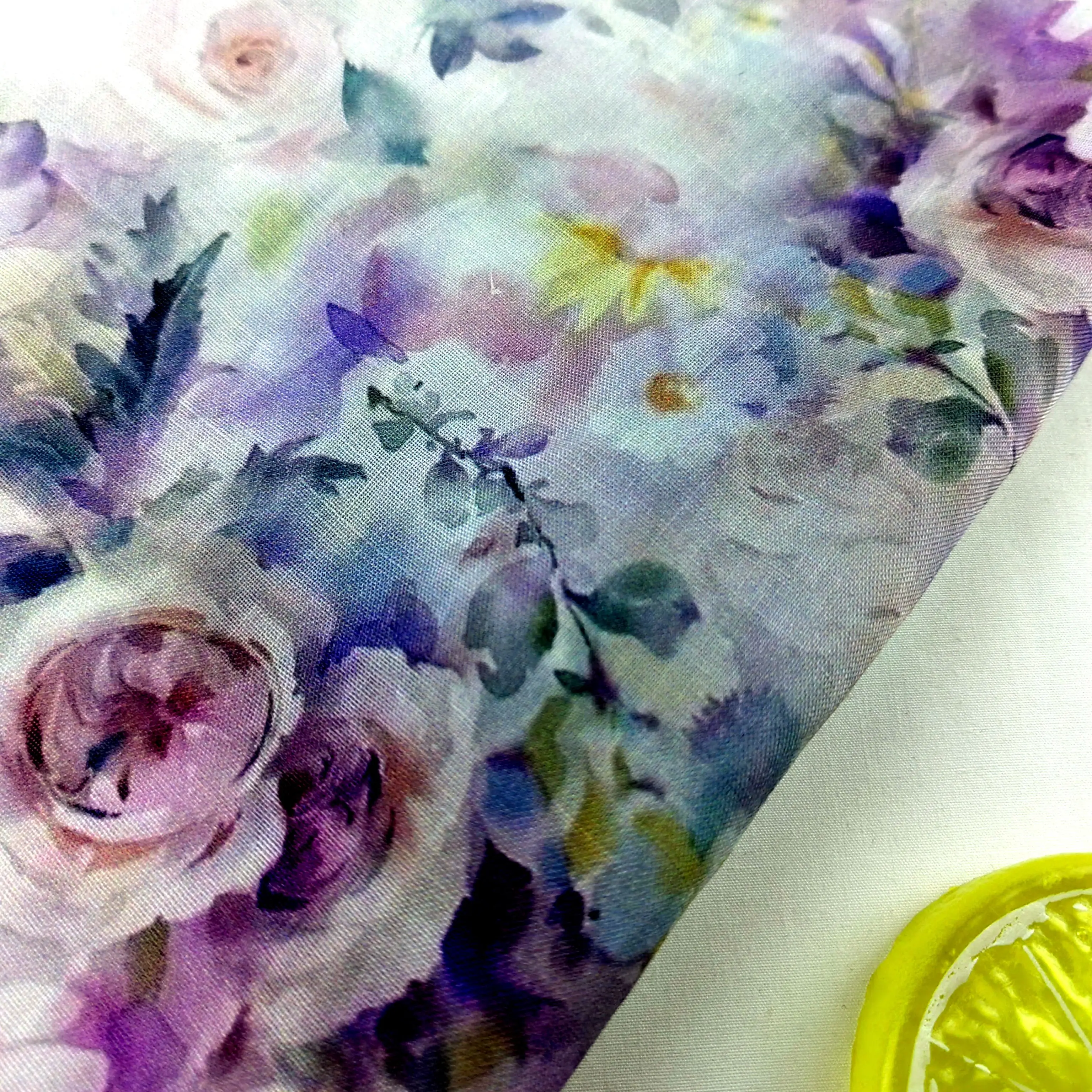 Popular High Quality Ramie Linen Fabric Breathable Summer Thin Skirt Fabric Digital Print Ramie Printed Fabric For Clothing