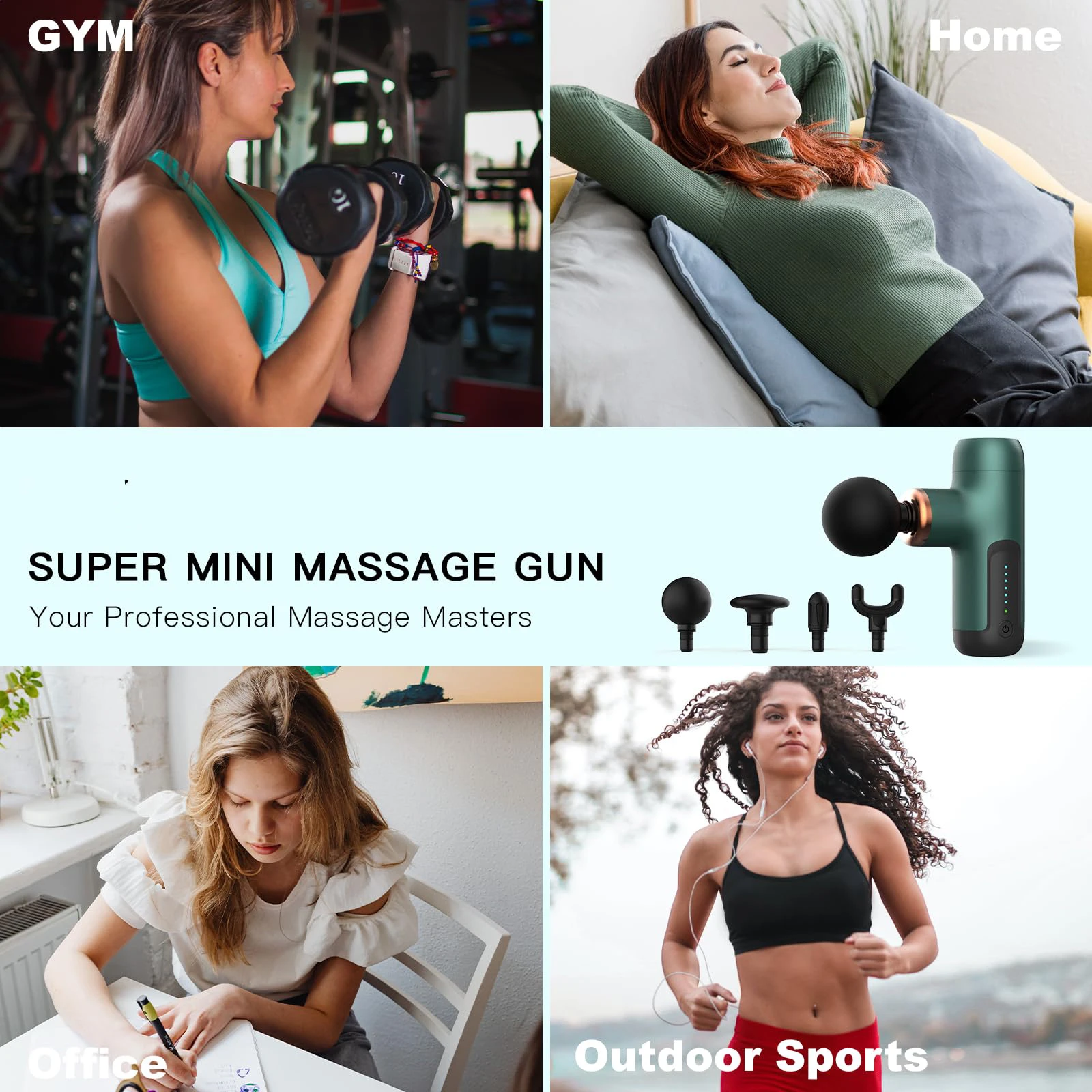 Handy Small Vibrator Electric Handheld Vibro Mini Gun Massagers Massage Machine Portable Massage Gun Logo With Heads Replaceable