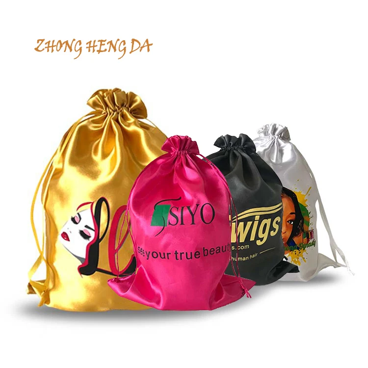 custom jewelry pouch  satin dust shoe bag satin bags for hair bundles  with logo other textile packaging