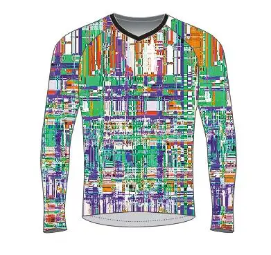 Rib V neck collar & cuffs Breathable custom sublimated Bike Riding BMX Racing Jersey