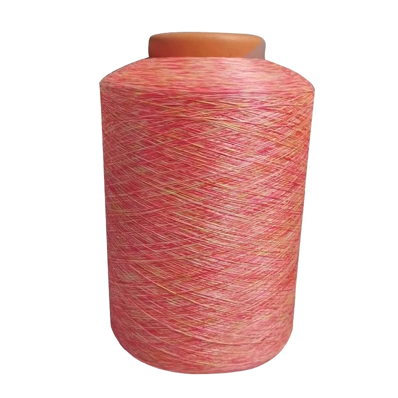 Wholesale 75D/72F polyester space dyed rainbow yarn for yoga garment
