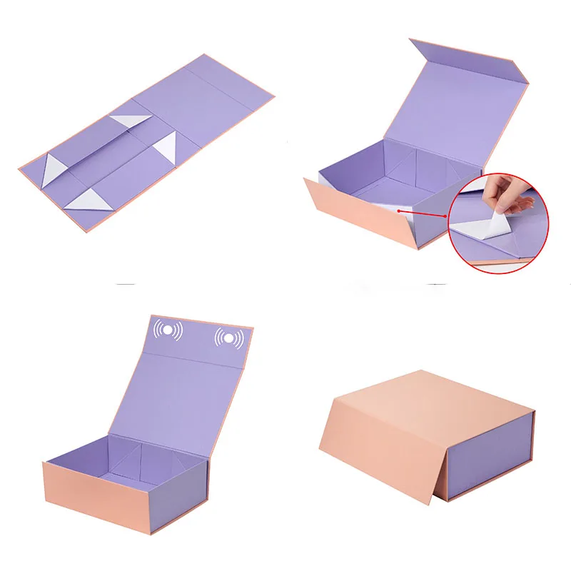 Складная Магнитная бумажная упаковка ручной работы с тиснением для подарка