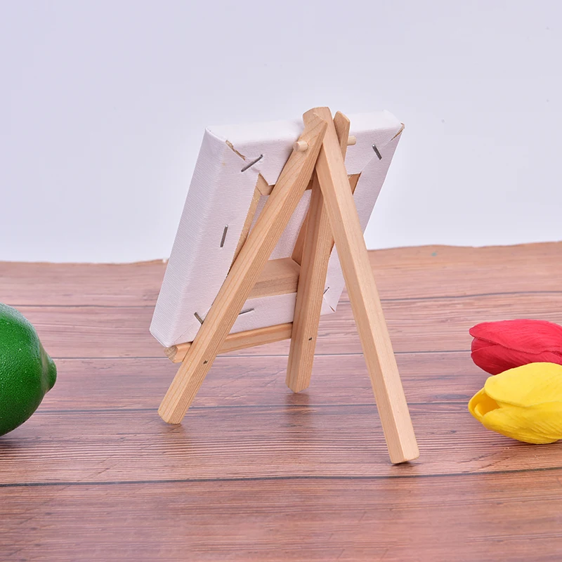 1 Set Mini Blank Canvas For Painting Acrylic Paint With Quality Easel Art Supplies For Painting Artist Stationery Kids Gifts